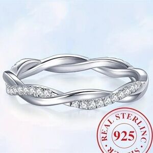 Gemstone Infinity Band Ring SS925